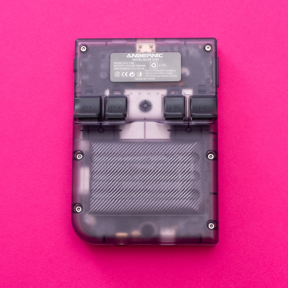 Anbernic RG35XX Handheld Retro Console - Transparent Purple 64GB